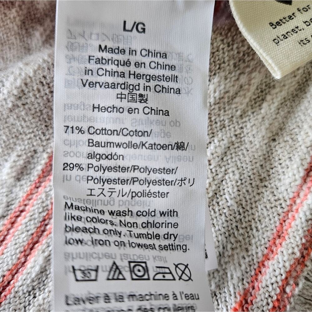 Madewell Bradley Cardigan Sweater Neon Textured Stripes Pocket Large Long Sleeve - Picture 14 of 16